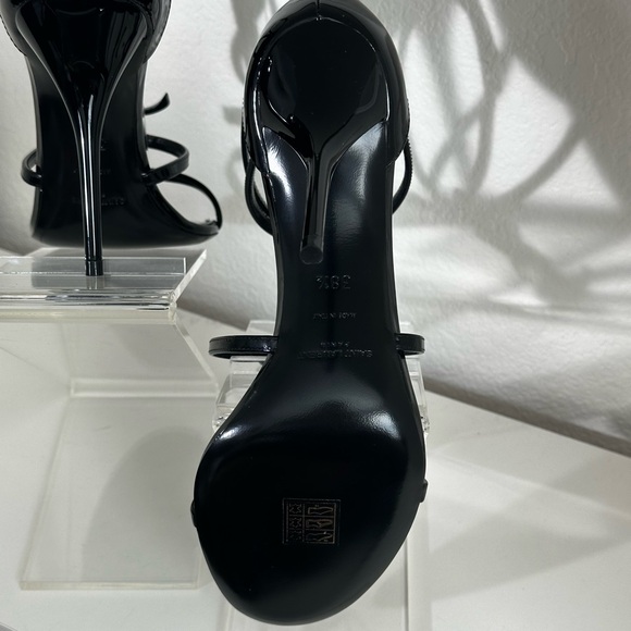 SAINT LAURENT CASSANDRA heels size 38.5 black on black - Picture 6 of 6
